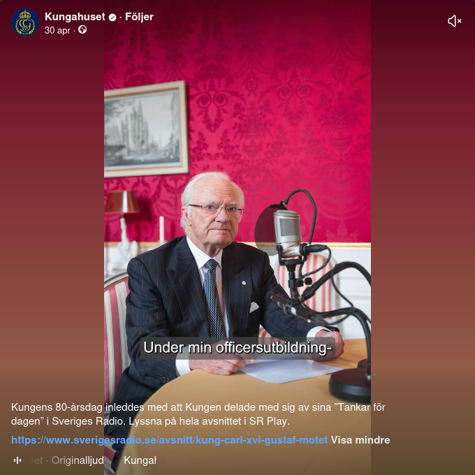 Kungens Tanke För Dagen